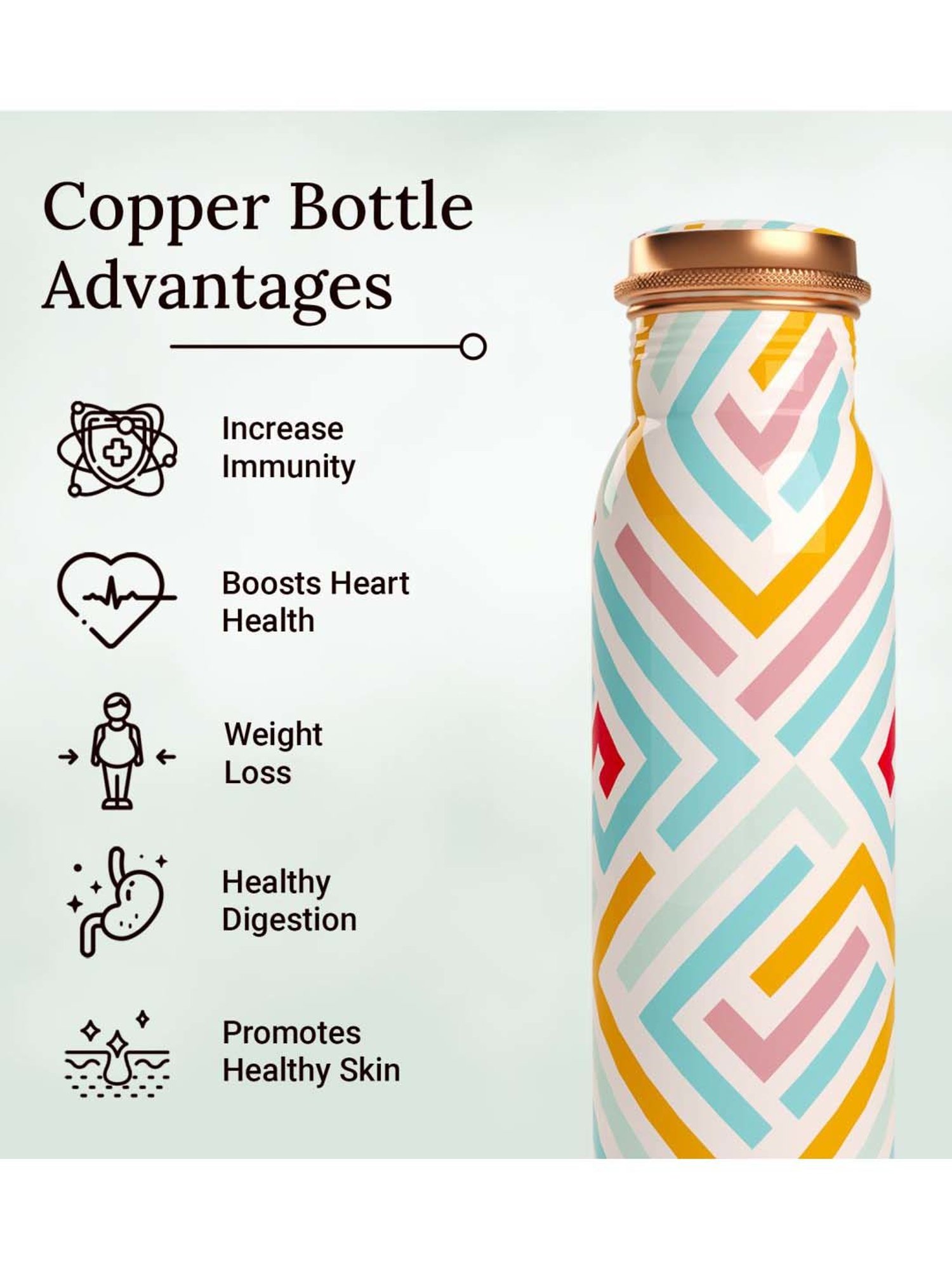 Everything Beautiful White & Yellow Copper Water Bottle & Glass Set