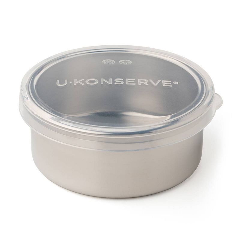 U-Konserve Stainless Steel Food-Storage Container Round 5oz - Clear Silicone Lid