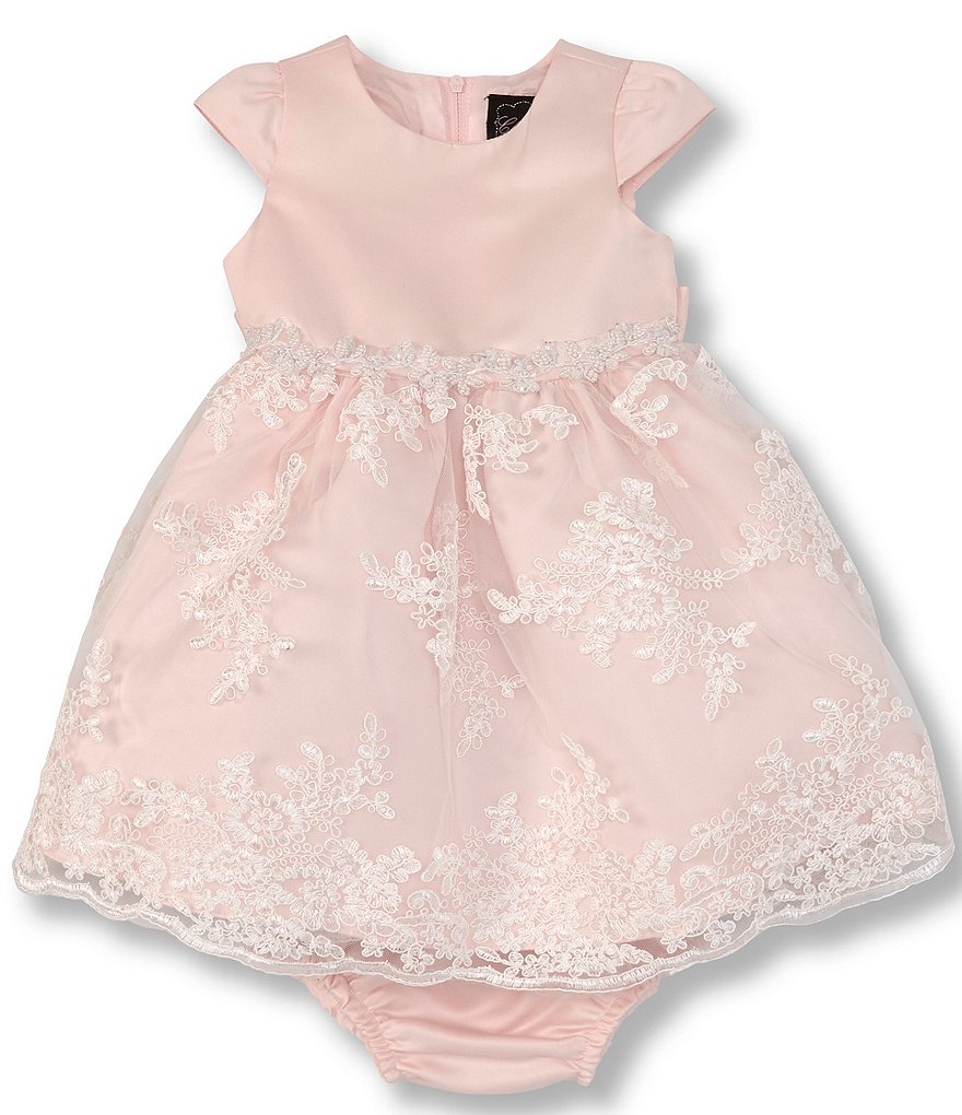 Chantilly Place Baby Girls 12-24 Months Satin/Embroidered A-Line Dress