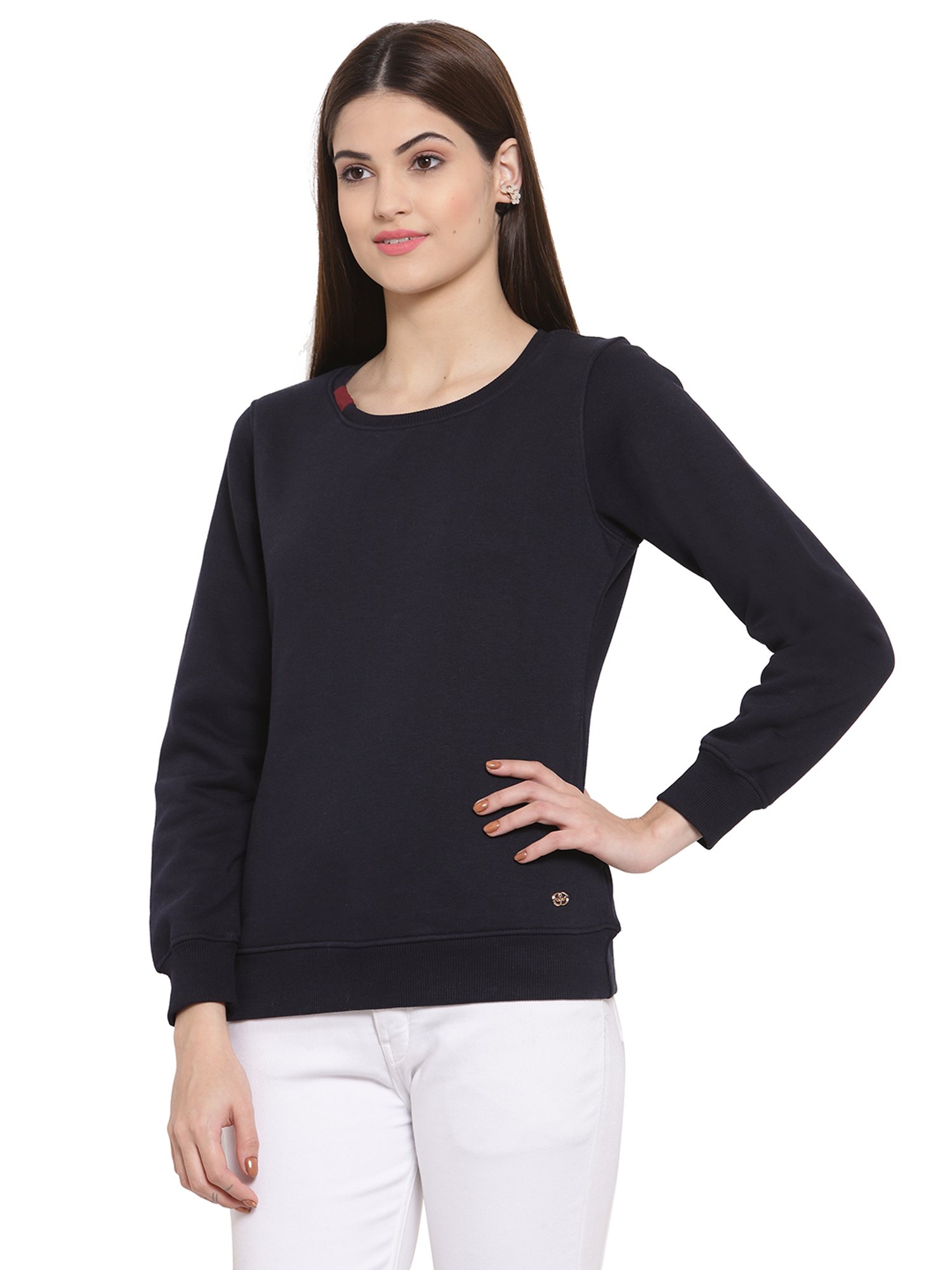 Juelle Navy Round Neck Sweatshirt