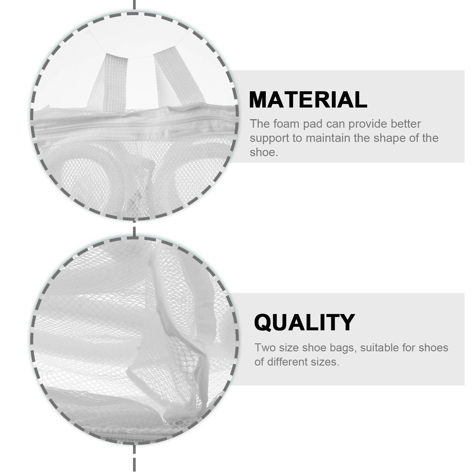 2pcs Durable Anti-winding Shoe Cleaning Bags Shoe Washing Bags Shoe Laundry Bags