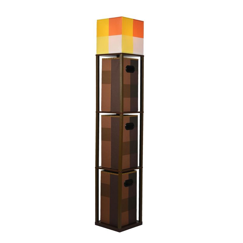 Robe Factory LLC Minecraft Brownstone Torch Standing Floor Lamp and Storage Unit | 5 Feet Tall