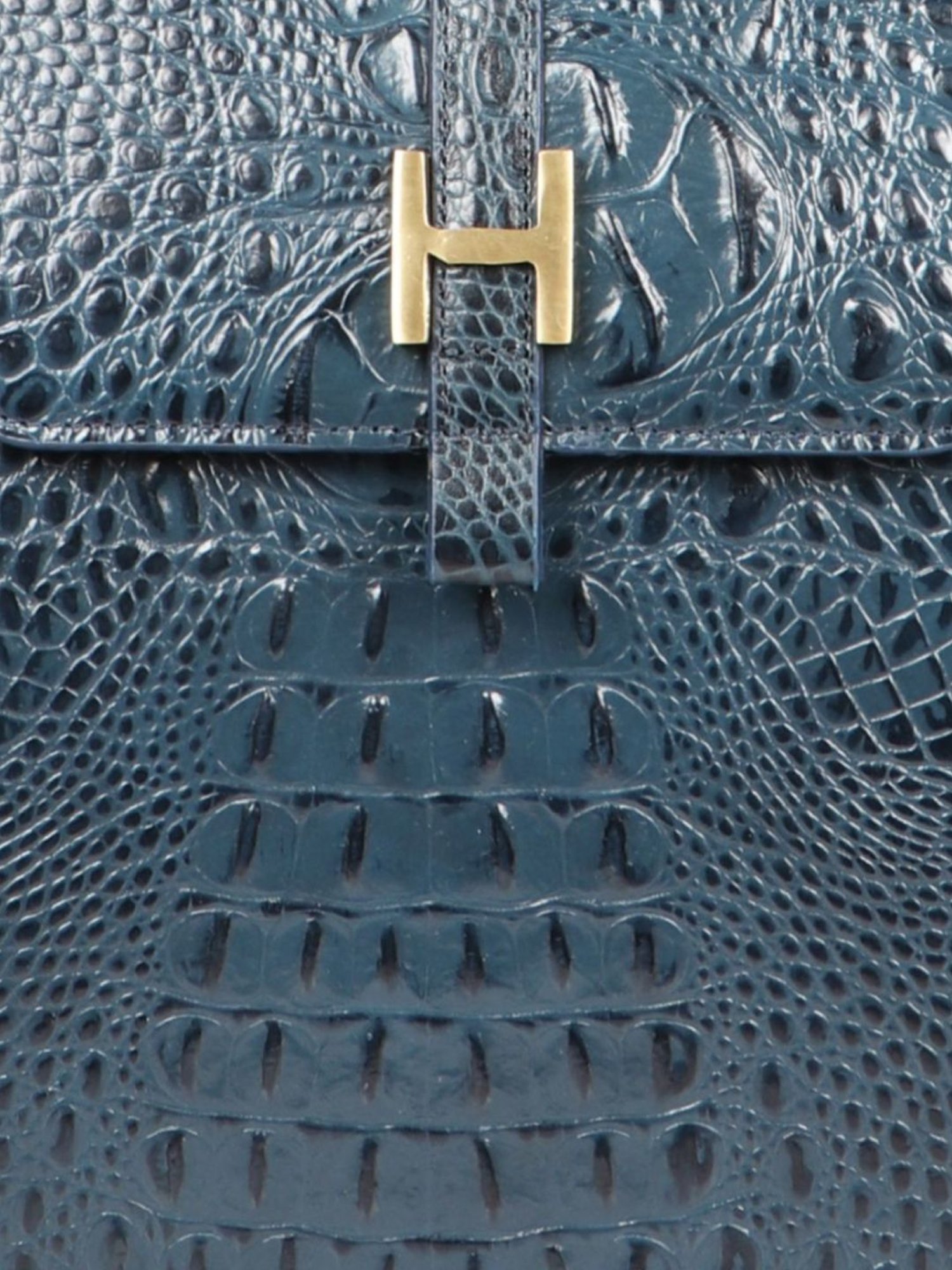 Hidesign Palo Alto Psadena Blue Textured Large Tote Handbag