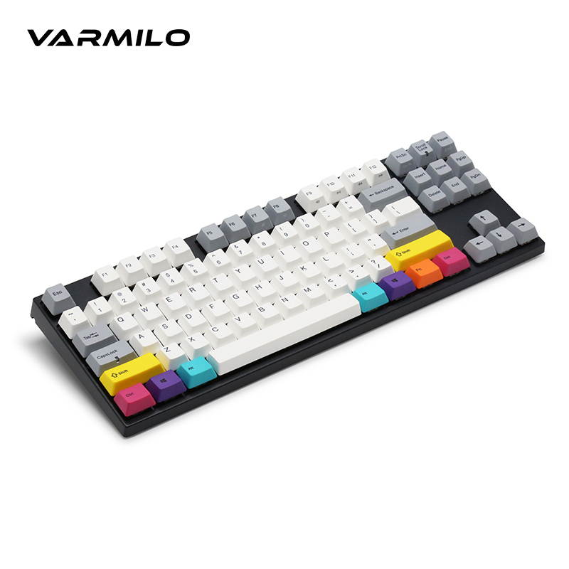 Varmilo  Ergonomic Design, Cool Exterior 87 Keys USB Wired Cable Detachable Cherry MX Mechanical Gaming  Keyboard With White Backlit For Office And Game, PBT Keycaps - VA87M Nordic Summit Verison