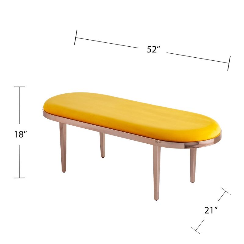 Bicknell Velvet Bench Yellow/Champagne - Holly & Martin