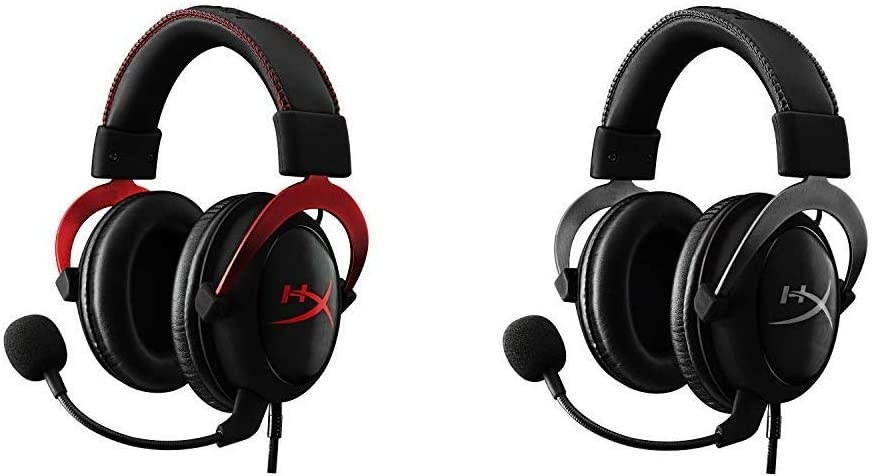 HyperX Cloud II Gaming Headset- Red (KHX-HSCP-RD) with HyperX Cloud II Gaming Headset - Gun Metal (KHX-HSCP-GM) - Bundle