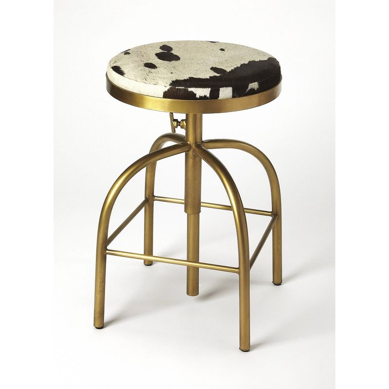 Grogan Hair On Hide Barstool Gold - Butler Specialty