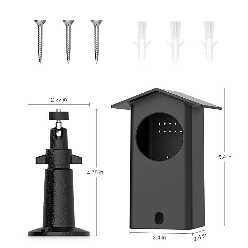 Real Water Resistant Protective Case + Metal Wall Mount Bracket for Wyze cam pan,Suitable for Indoor and Outdoor Use,Mounting Kit(Black)