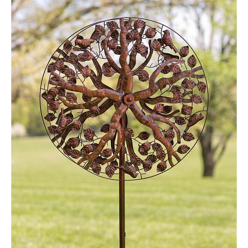 Wind & Weather Copper-Colored Tree of Life Metal Wind Spinner