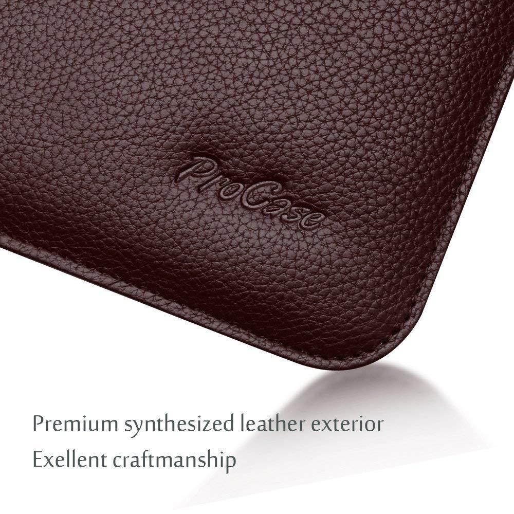 ProCase iPad Pro Case Sleeve, Cushion Protective Sleeve Bag Cover Case for Apple iPad Pro 12.9 Inch, Compatible with Apple Smart Keyboard, Documnet Pocket and Apple Pencil Holder (Brown)