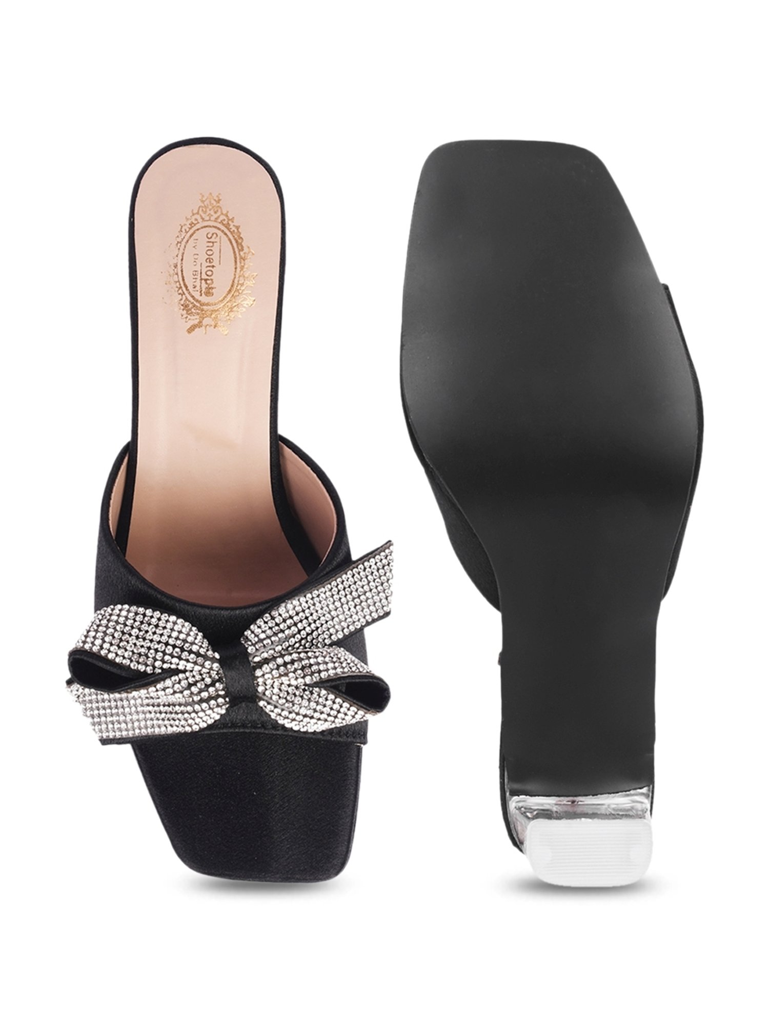 Shoetopia Women's Black Casual Sandals