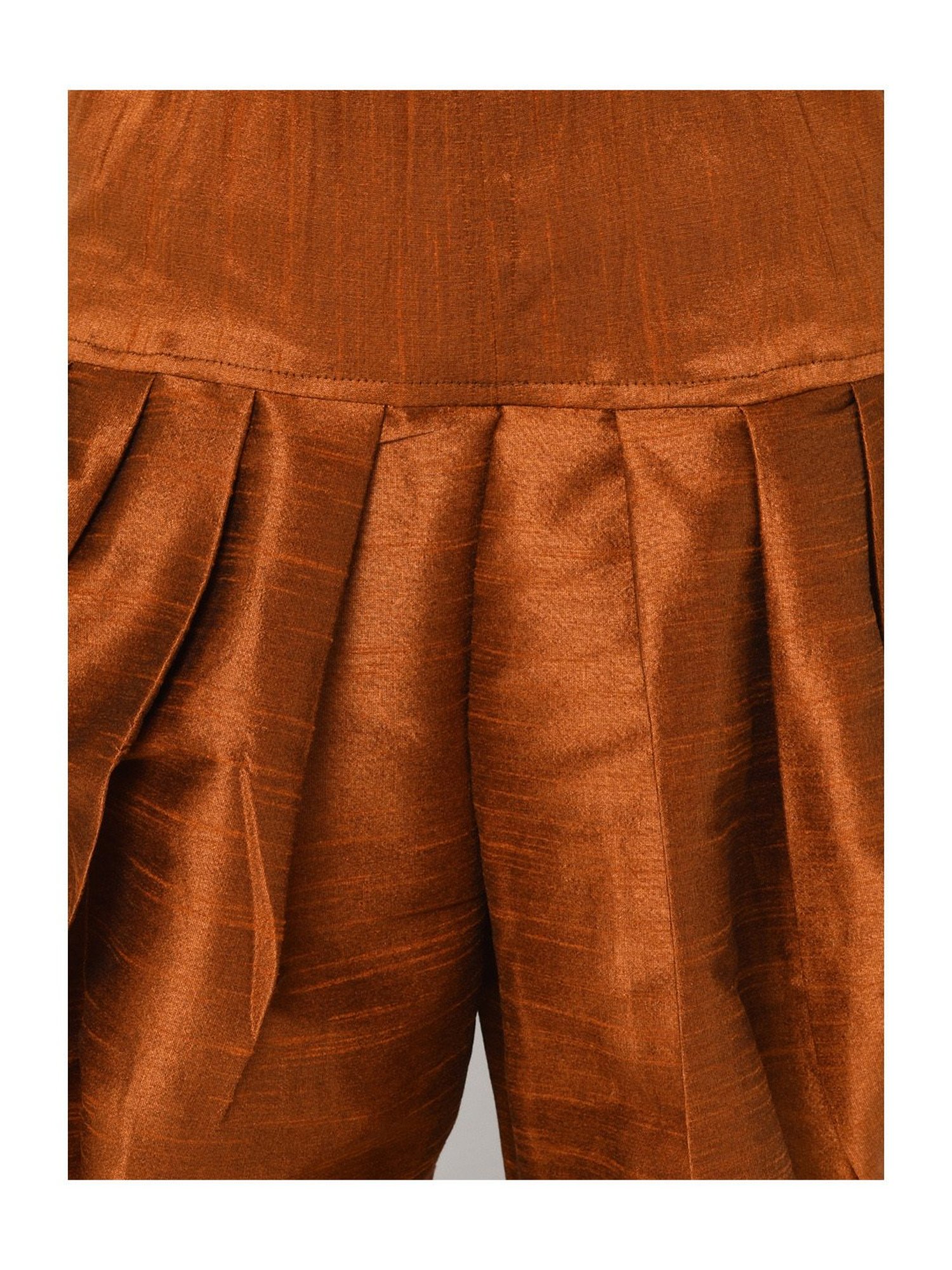 Deyann Kids Off White & Mustard Self Design Full Sleeves Kurta with Patiala