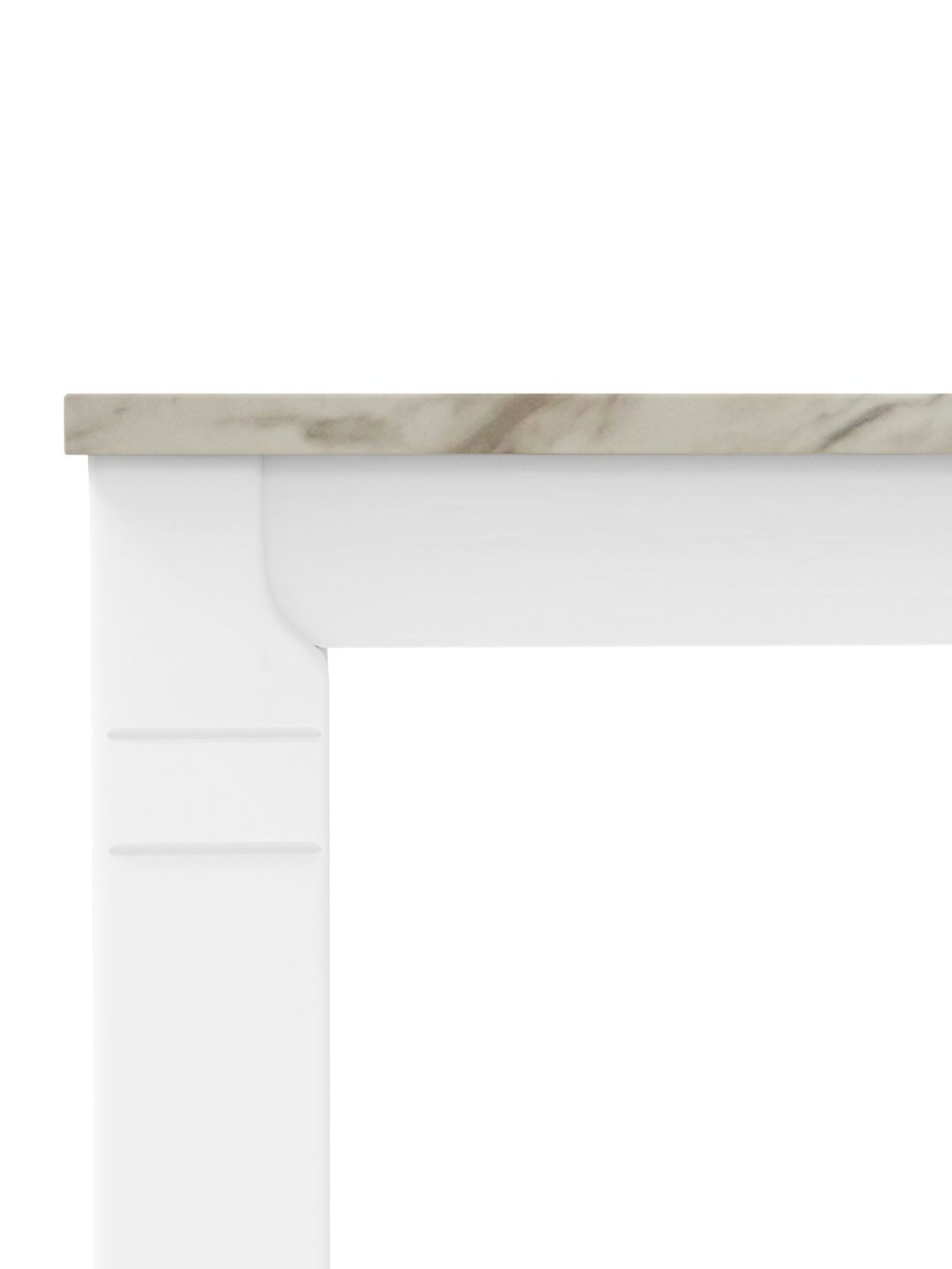 Godrej Interio Ivana White Rubber Wood 6 Seater Rectangular Dining Table