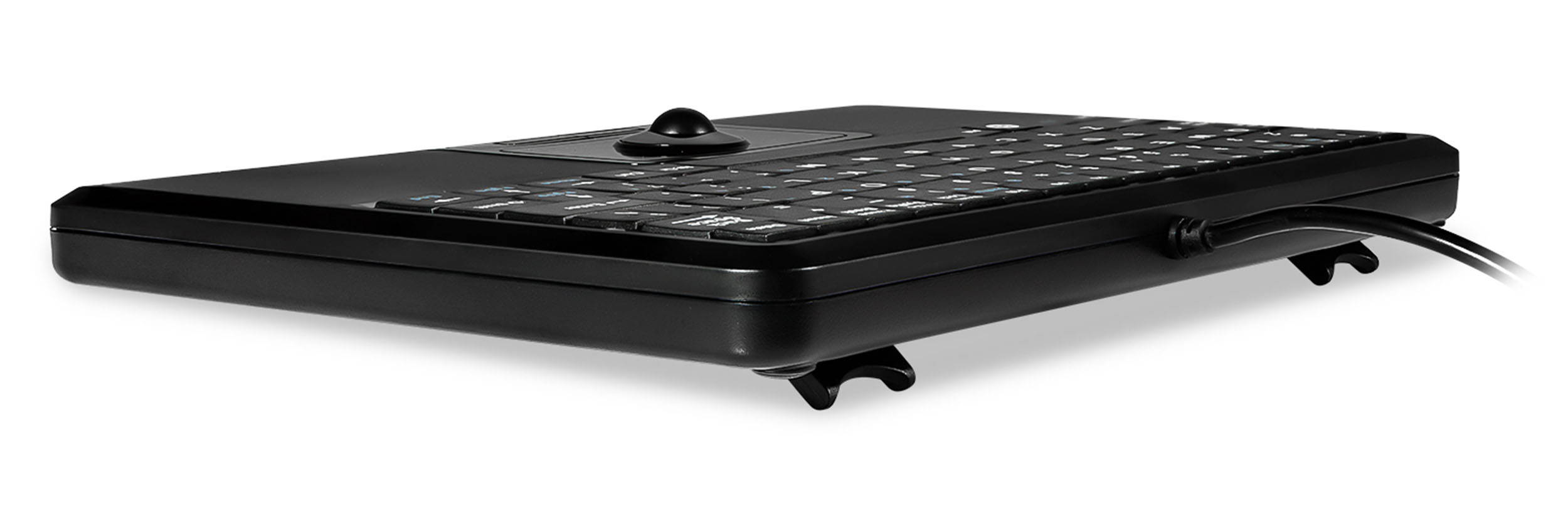 Perixx PERIBOARD-509H PLUS, Wired Keyboard with Trackball & USB Port - USB - Super Mini 9.05"x6.30"x0.90" Dimension - Built-in 2 x USB2.0 Hub - Silent X Type Scissor Keys - US English Layout