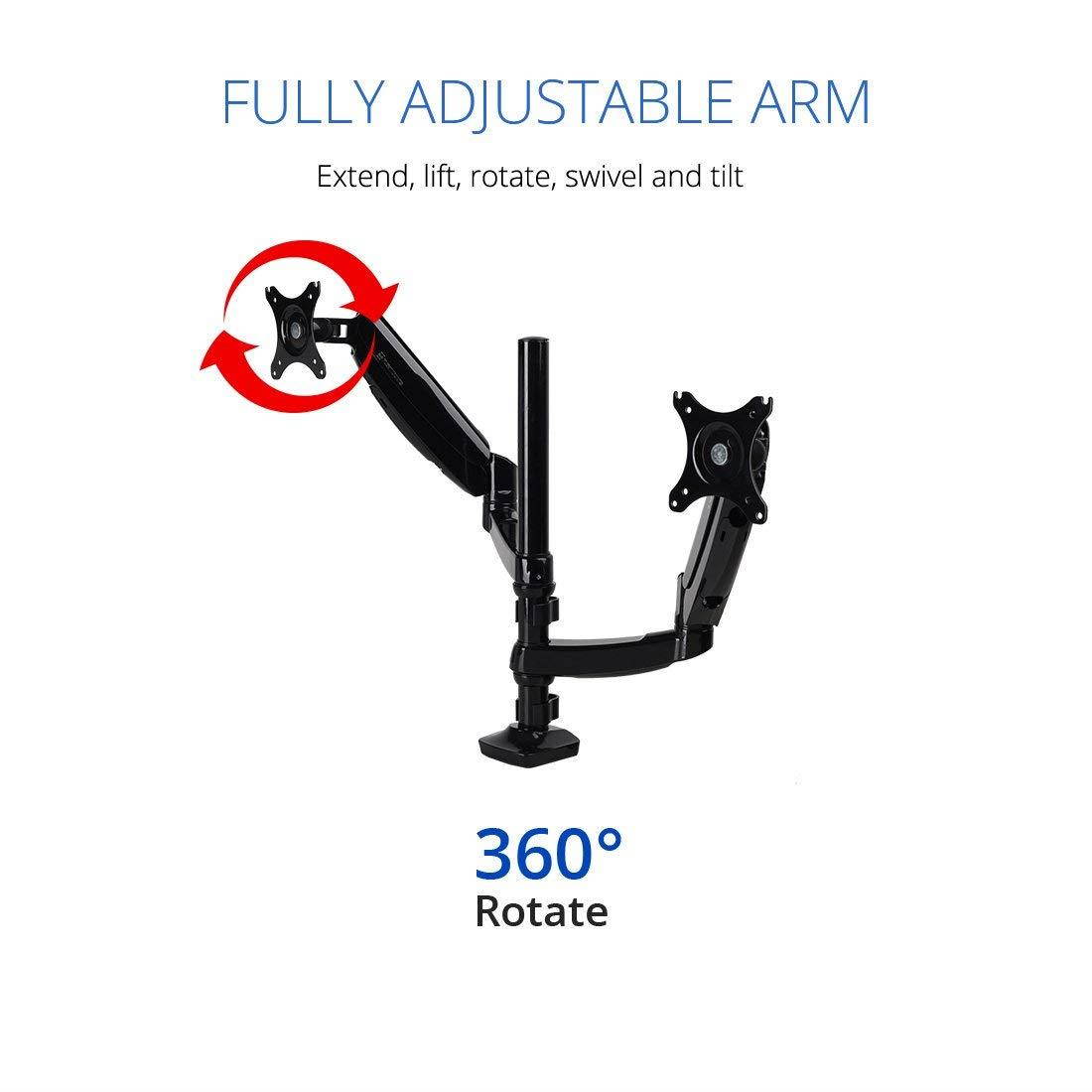 FLEXIMOUNTS Vertical Dual Monitor Mount LCD arm,Full Motion Stacking Desk mounts for 10"-27" Computer Monitor, w Clamp or Grommet Desktop Support