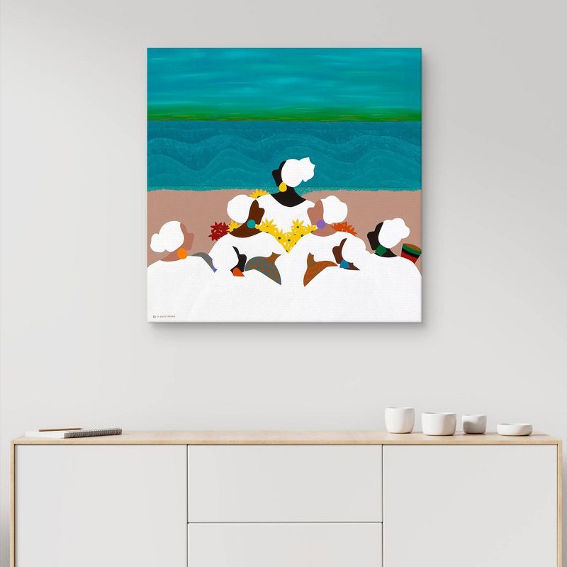 35" x 35" Remembrance Sullivan Island by Synthia Saint James Canvas Art Print - Masterpiece Art Gallery