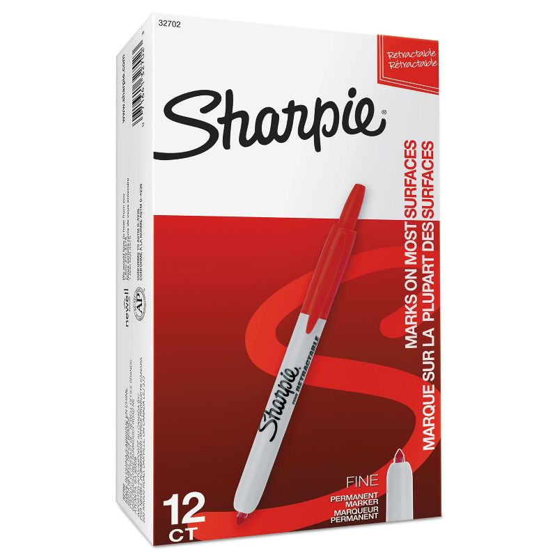 Sharpie Retractable Permanent Marker Fine Point Red 32702