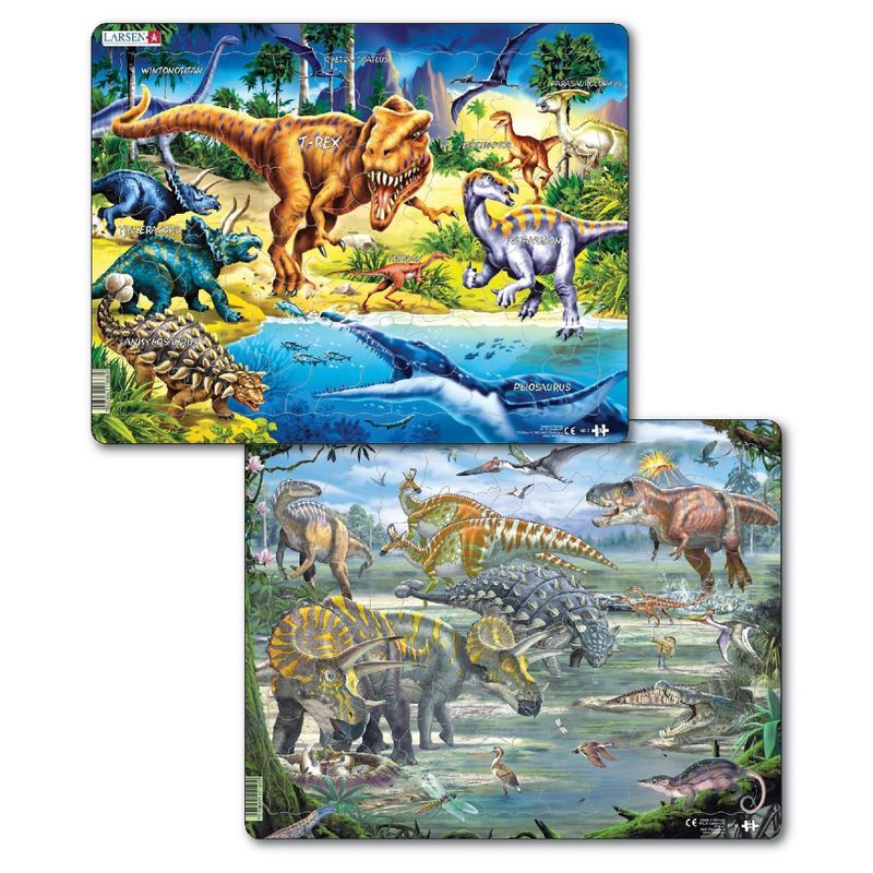 Larsen Puzzles Dinosaurs Puzzle Set - 2pk