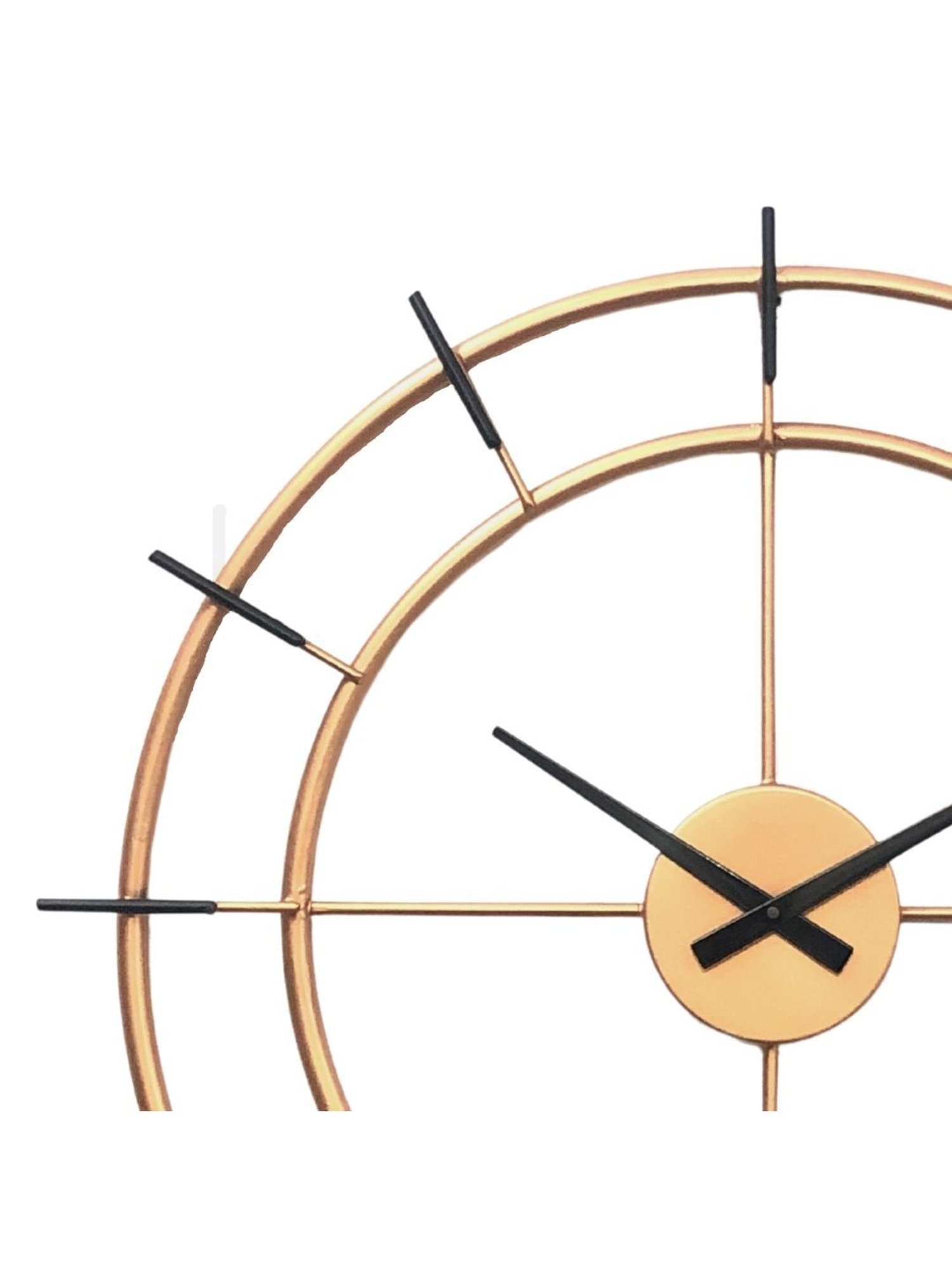 CHRONIKLE Elegant Round Copper Rose Gold Iron Wall Clock