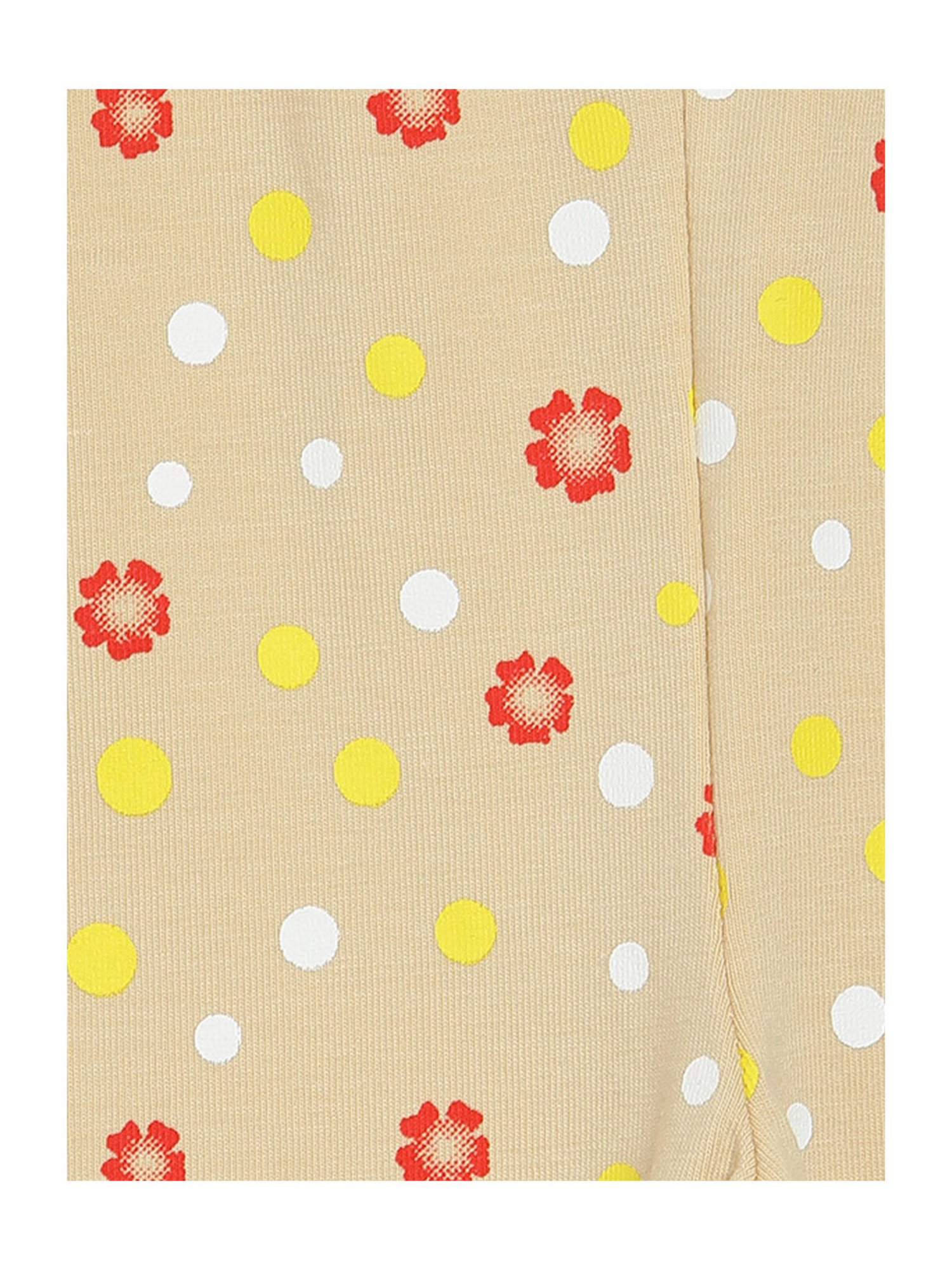 Blue Giraffe Girls Beige Cotton Printed Leggings