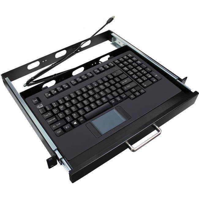 ADESSO AKB-425UB-MRP Black Wired EasyTouchTouchpad Keyboard With Rackmount