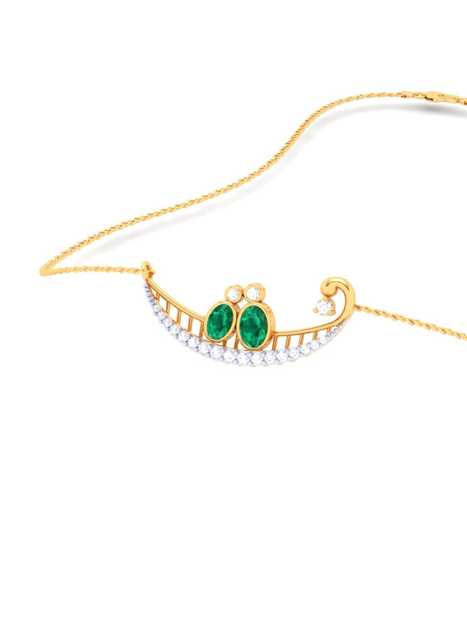 Mia by Tanishq 14 Karat Yellow Gold Two to Tango Diamond Necklace