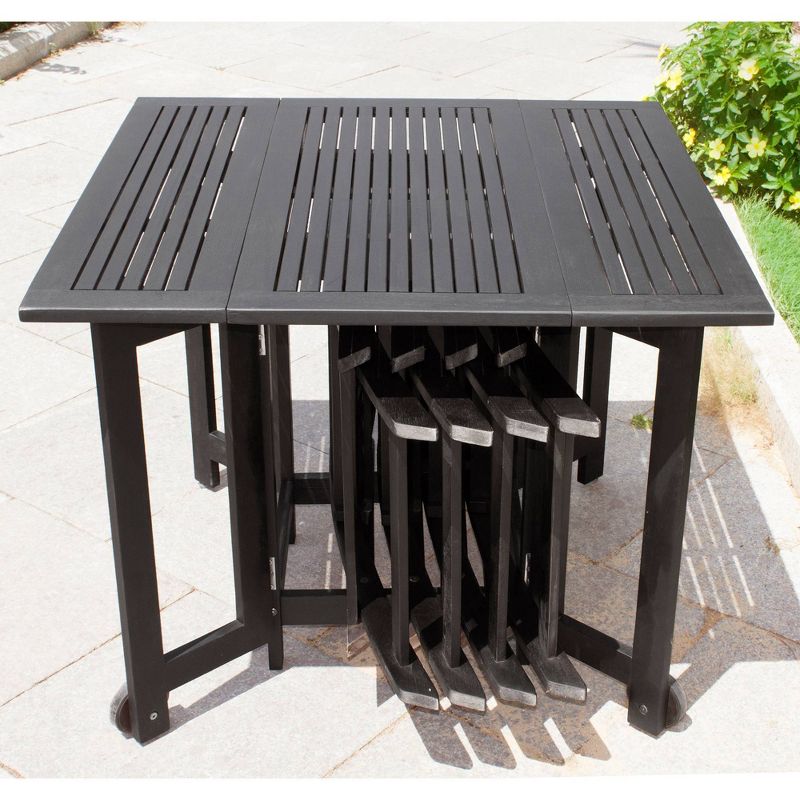 Renaissance Square Outdoor Patio Stacking Table - Gray - Vifah