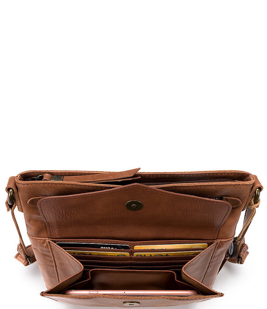 The Sak Ventura Floral Embossed Leather Flap Crossbody Bag