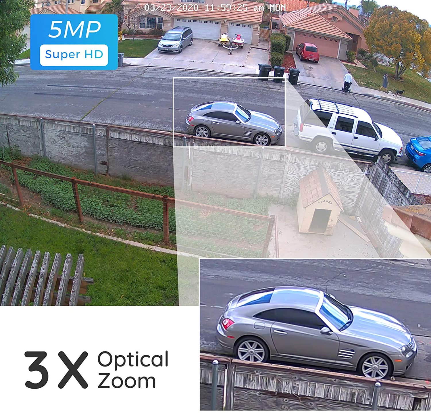 Reolink 5MP PoE camera dome outdoor 3x Optical Zoom IP66 built-in Mic SD card slot Remote Access via phone RLC-522