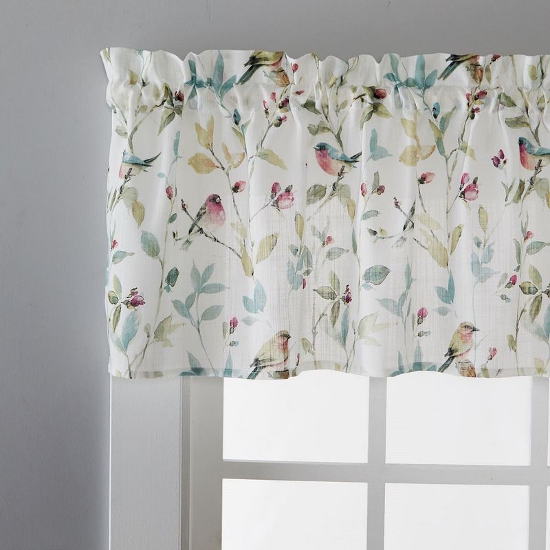 SKL Home Aviary Watercolor Printed Window Valance with .75" Rod Pocket 54 X 13", Pastels