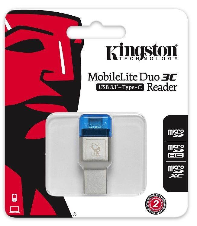 Kingston FCR-ML3C USB 3.1 MobileLite Duo 3C MicroSD SDHC SDXC Type-C Dual Reader
