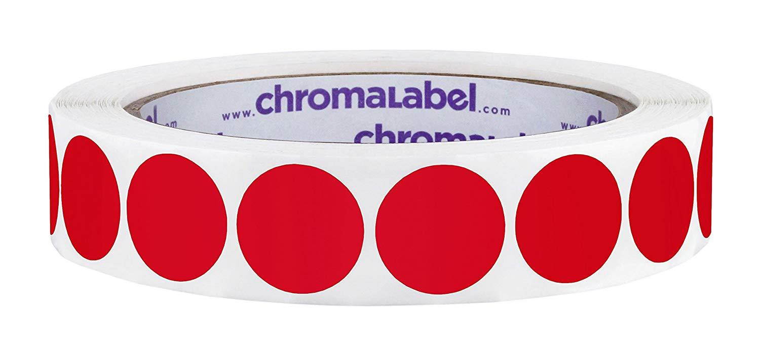 ChromaLabel 3/4 inch Color-Code Dot Labels | 1,000/Roll (Red)
