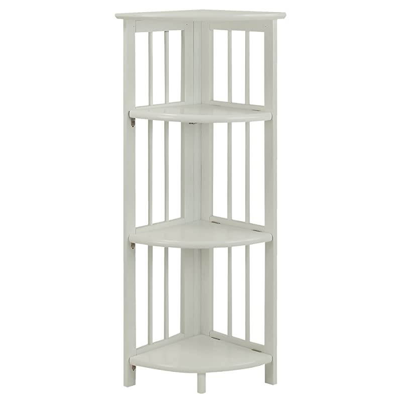 4Shelf Corner Folding Bookcase White