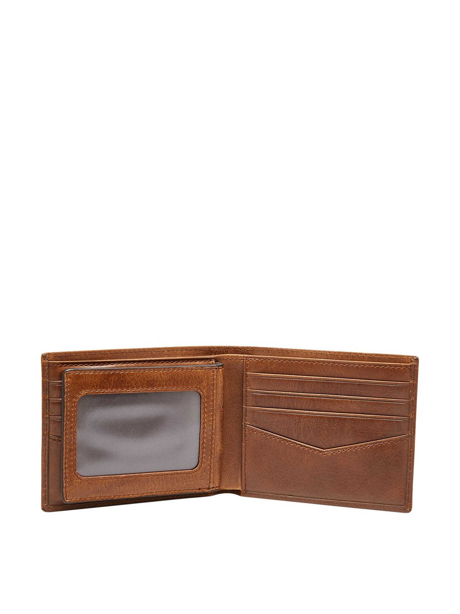 Fossil Ryan Brown Leather Casual Rfid Bi-Fold Wallet for Men