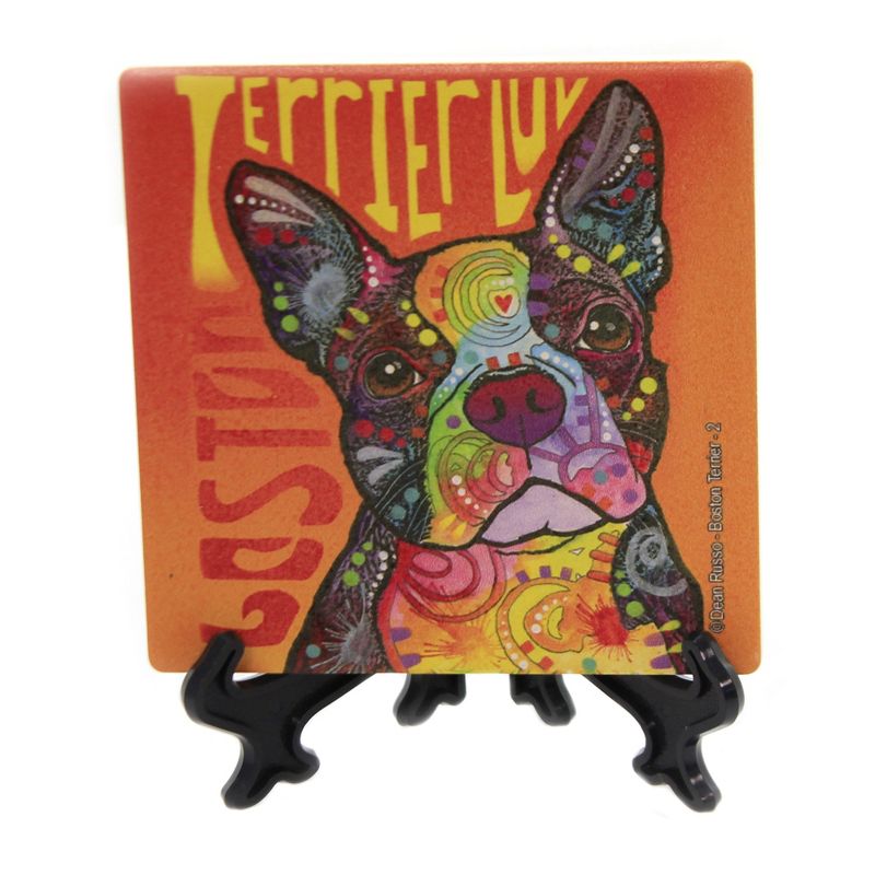 Animal 4.0" Boston Terrier 2 Stone Cork Coaster Sjt Enterprises  -  Coasters