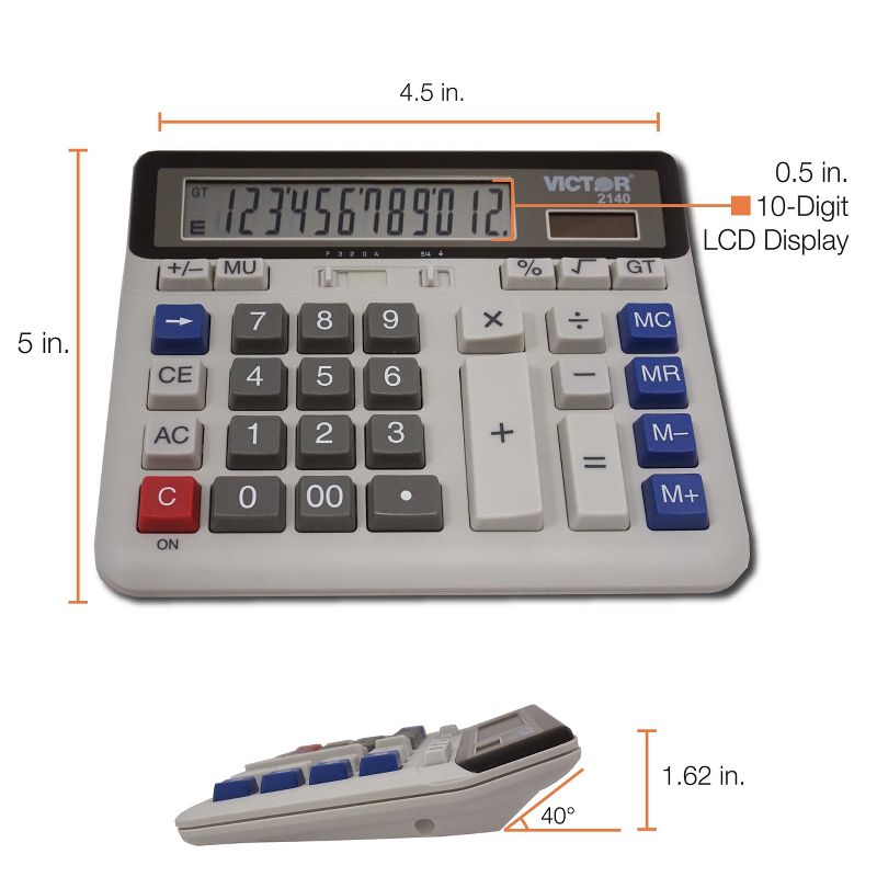 Victor 2140 Desktop Business Calculator 12-Digit LCD 
