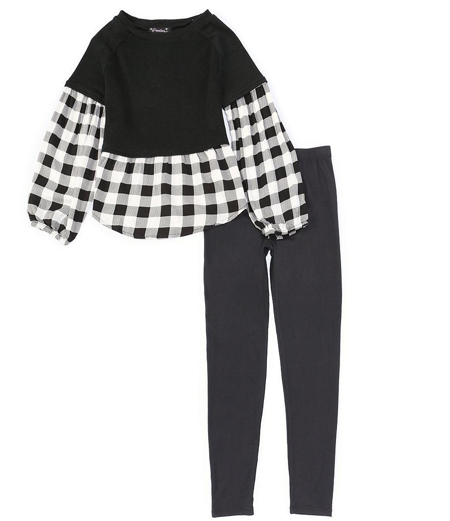 Ally B Big Girls 7-16 Flutter-Sleeve Dotted Top & Shorts Set