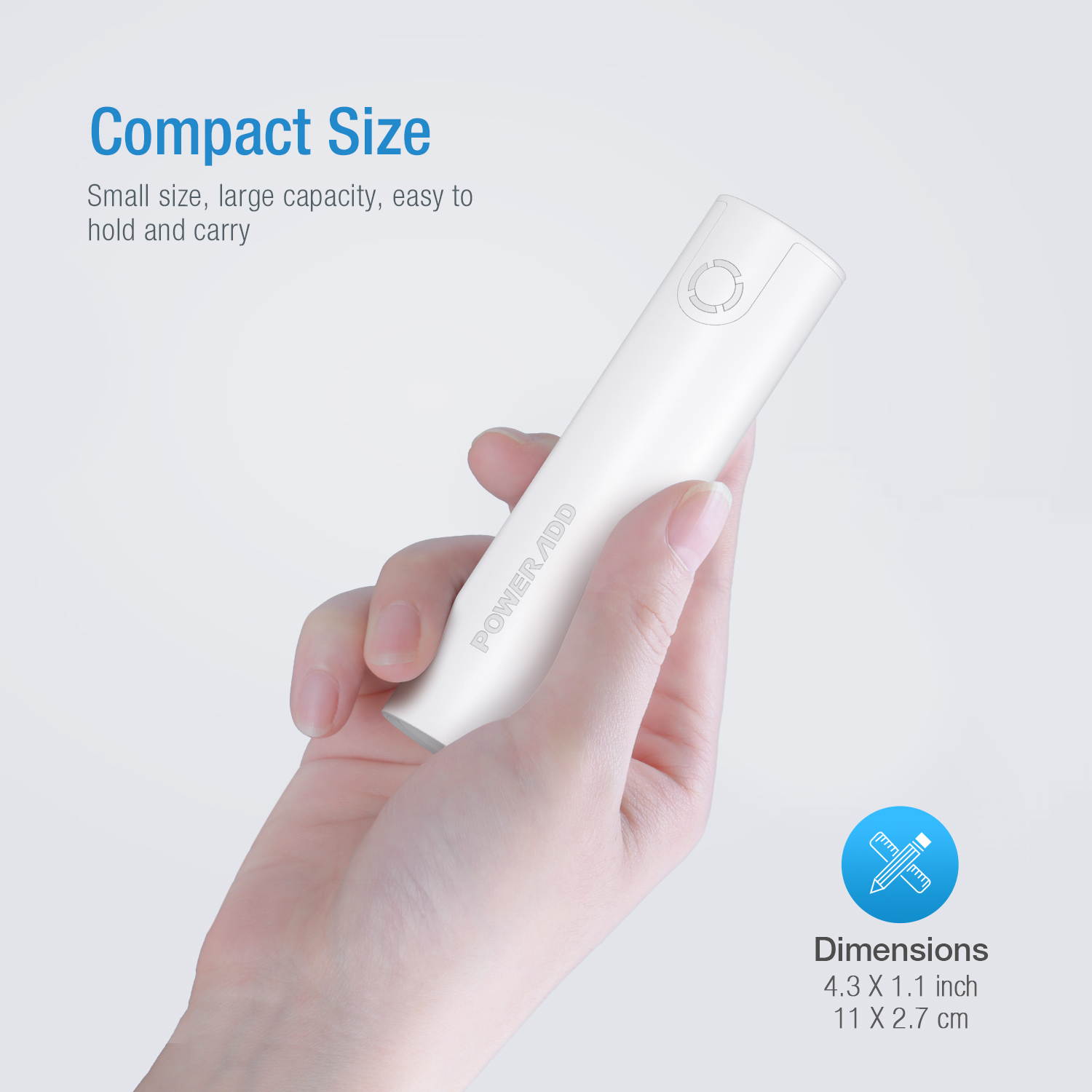 Poweradd Power Bank EnergyCell 5000 High-Speed Charging Portable Charger 5000mAh Slim External Battery with 2.4A Output, for iPhone XS, Samsung S9 Cell Phone, Pink