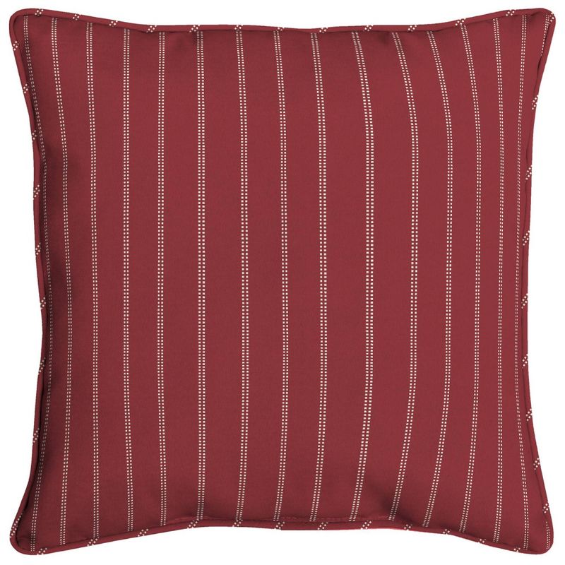 Acrylic Ticking Stripe Outdoor Throw Pillow Red - Arden Selections