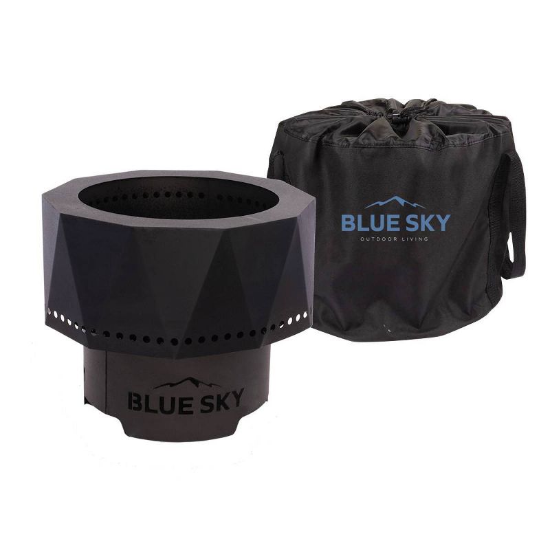 The Ridge Portable Pellet Fire Pit - Black - Blue Sky Outdoor Living
