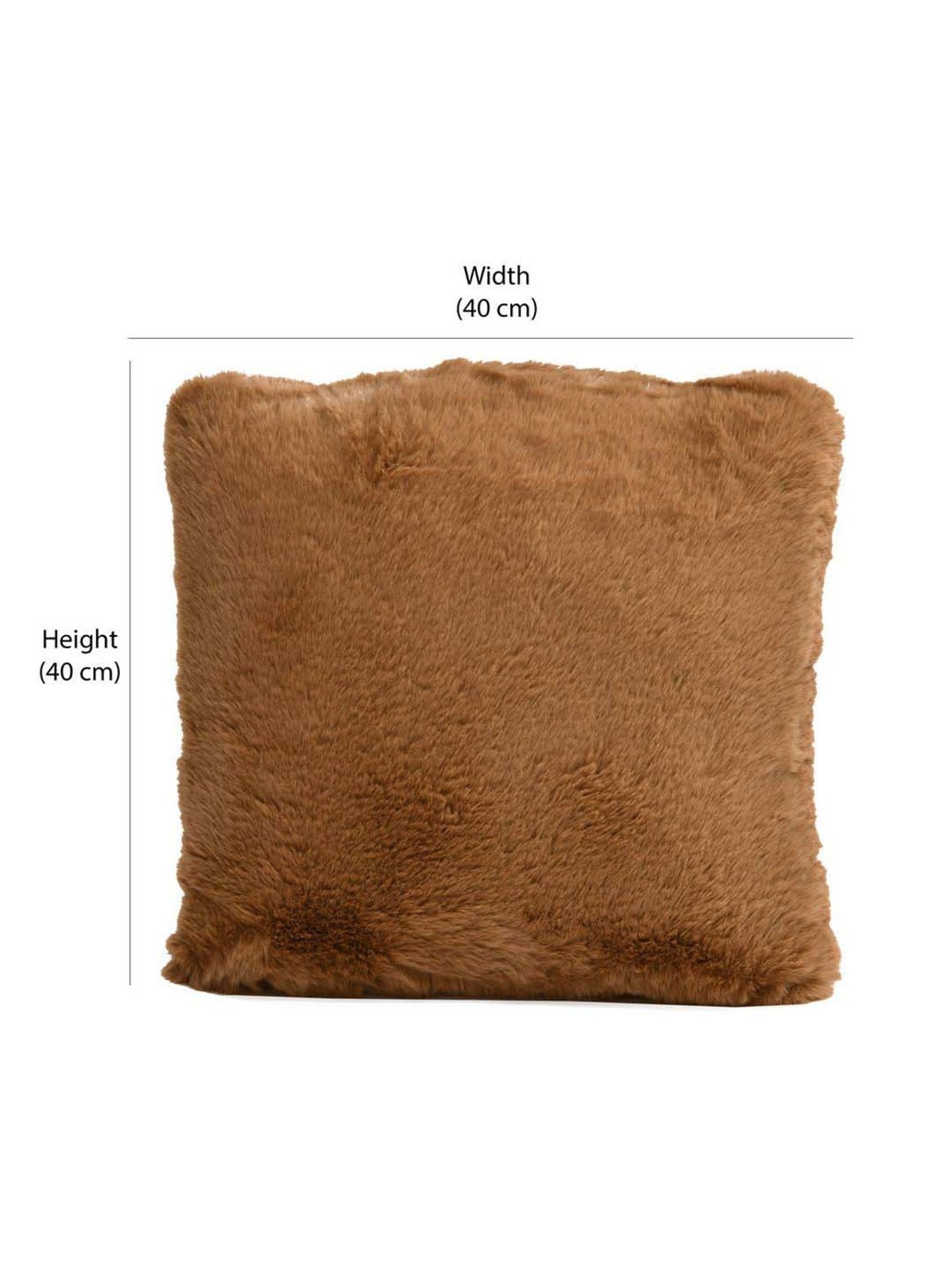 @home Brown Polyester Soft Fur Filled Cushion