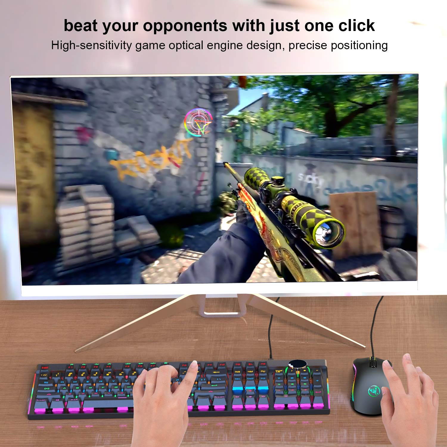 Gaming Mouse Wired,7200 DPI Adjustable, 7 Programmable Buttons, 6 Kinds of RGB Backlit Gaming Mouse, Lightweight Mouse for Laptop PC Gamer Computer Desktop