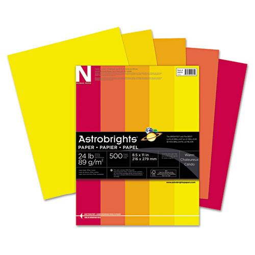 Neenah Paper Astrobrights Colored Paper 24lb 8-1/2 x 11 Warm Assortment 500