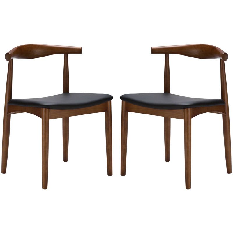Set of 2 Rena Mid Century Dining Chair Walnut - Poly & Bark