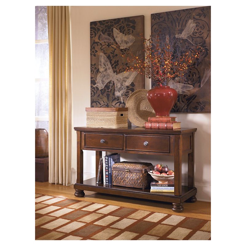 Porter Sofa-Console Table Rustic Brown - Signature Design by Ashley