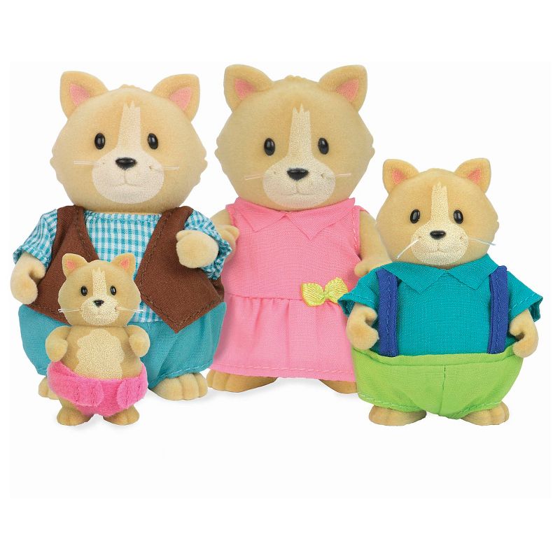 Li'l Woodzeez Miniature Animal Figurine Set - Whiskerelli Cat Family