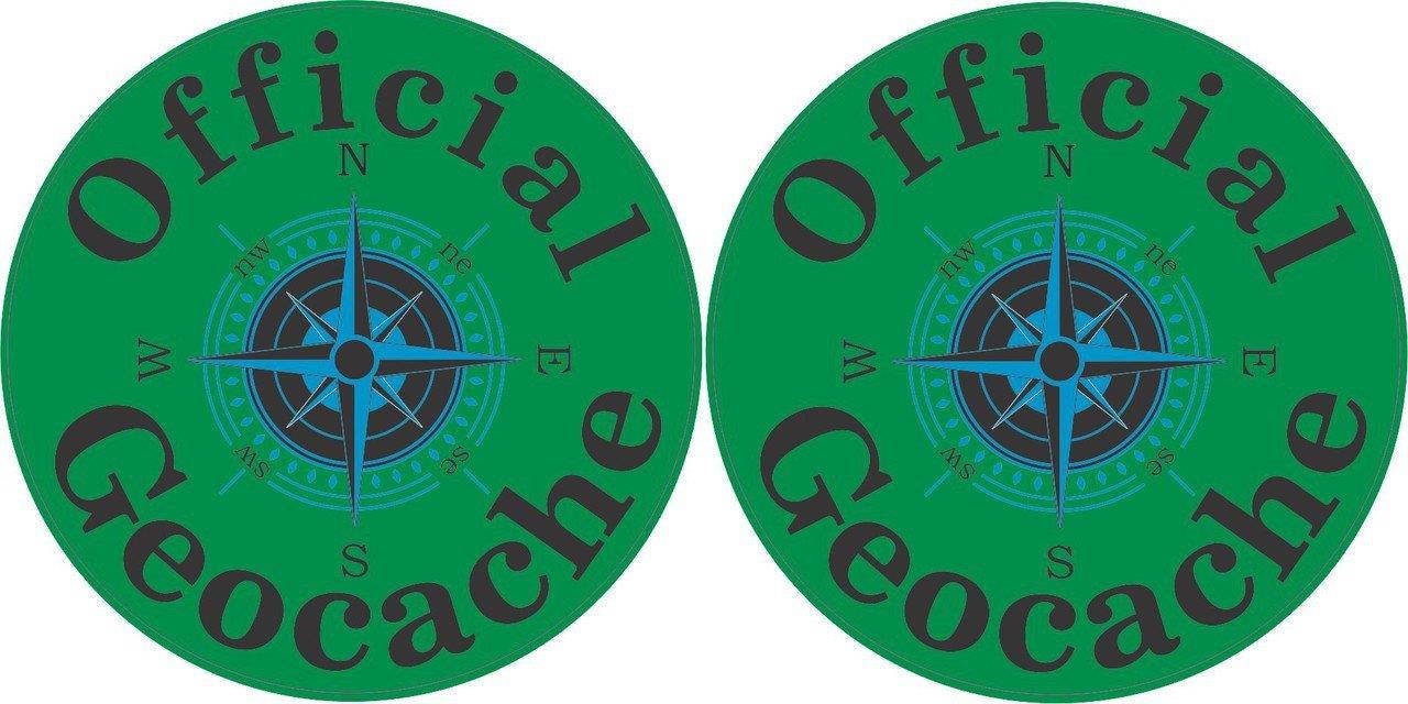StickerTalk Official Geocache Vinyl Stickers, 1 sheet of 2 stickers, 3 inches by 3 inches each