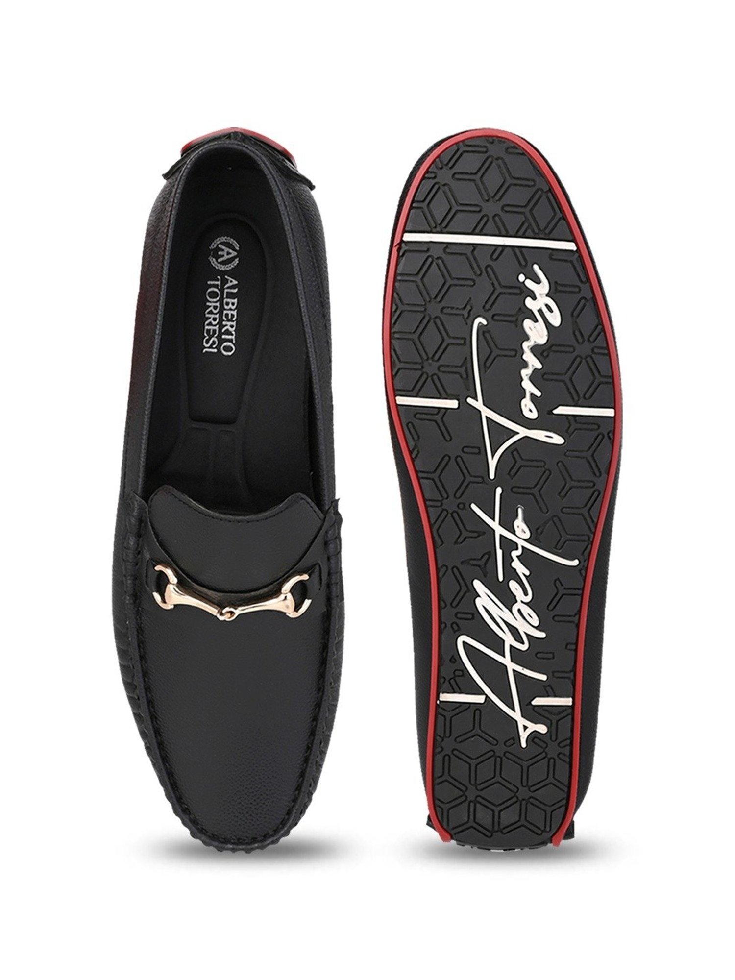 Alberto Torresi   Men's Black Casual Loafers