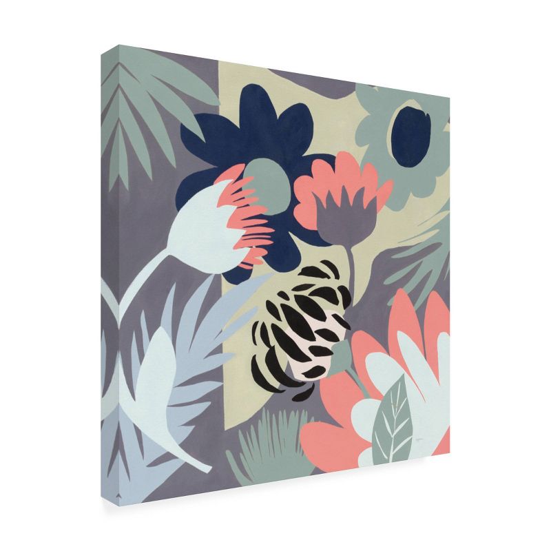 18" x 18" Mary Urban 'Groovy Garden Mint' Unframed Canvas Art - Trademark Fine Art