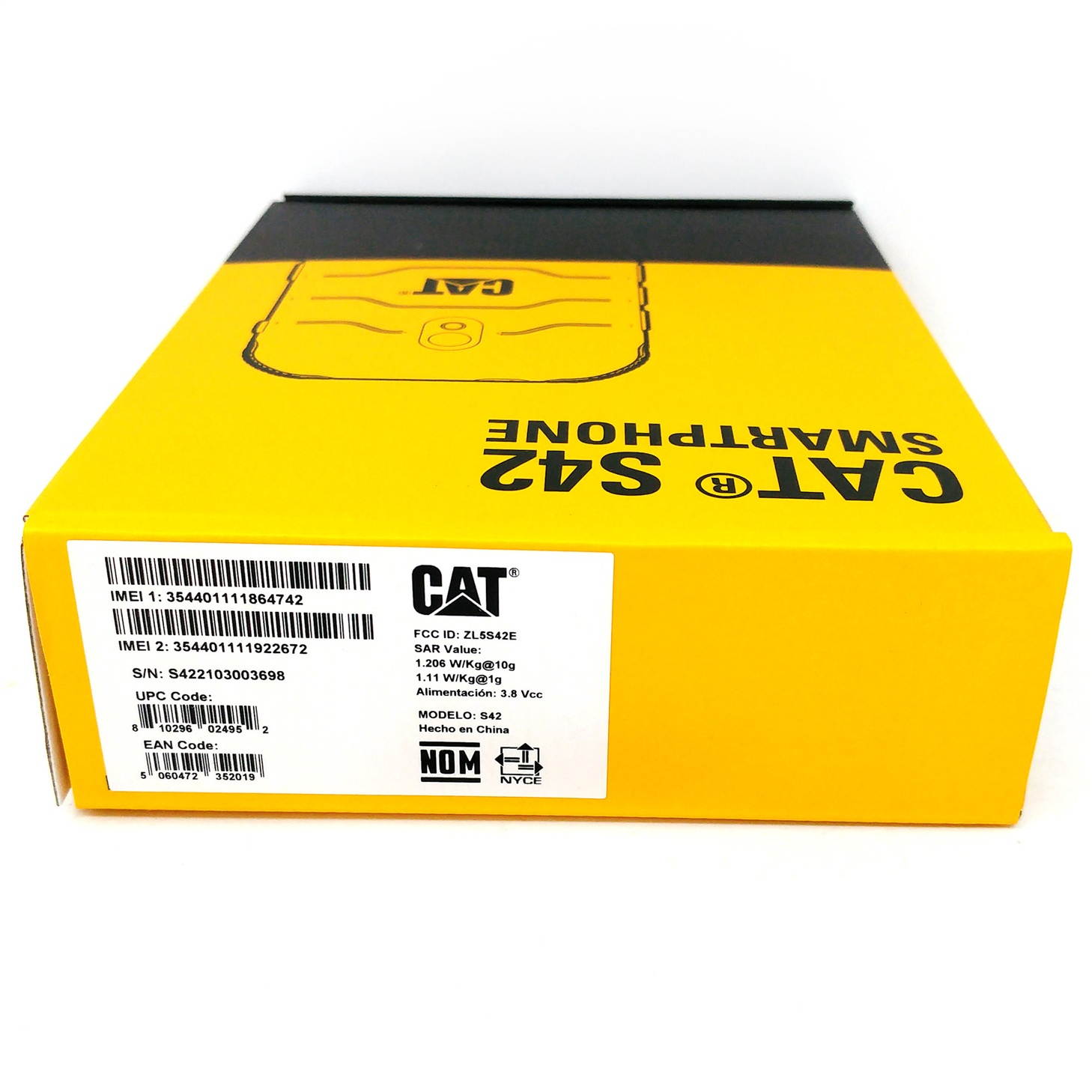 Caterpillar CAT S42 32GB/3GB Dual SIM GSM Factory Unlocked 5.5 in IPS LCD Display Rugged IP68 13MP Camera Smartphone - Black - International Version